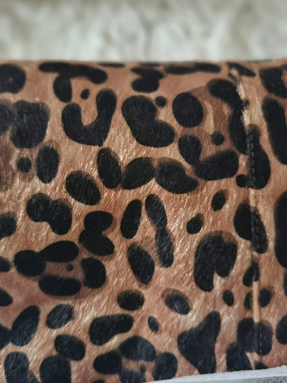 Leopard Print Over-the-Knee Boots - Brown/Black